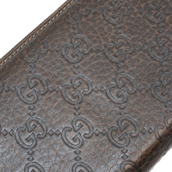 Gucci Zip Long GG Wallet Brown Bamboo Leather - Picture 3 of 12